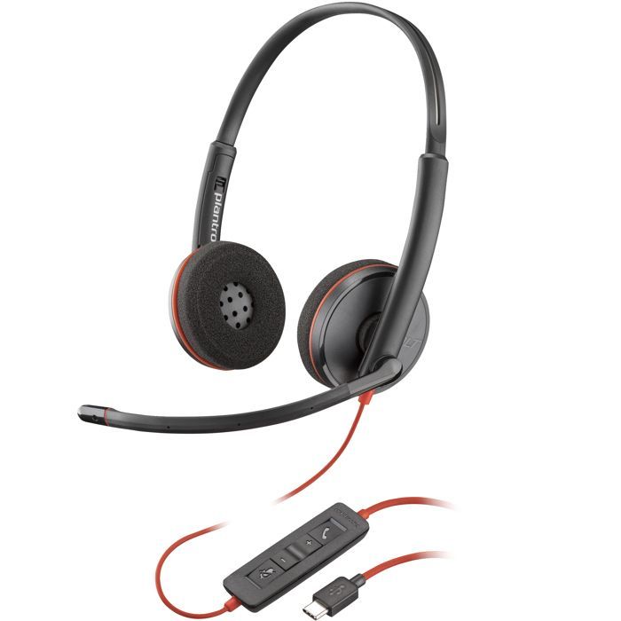 Fone de ouvido com fio - USB-C - HP Inc. - Poly Blackwire 3220 - Série Blackwire 3200 - fone de ouvido supra-auricular - com fio - USB