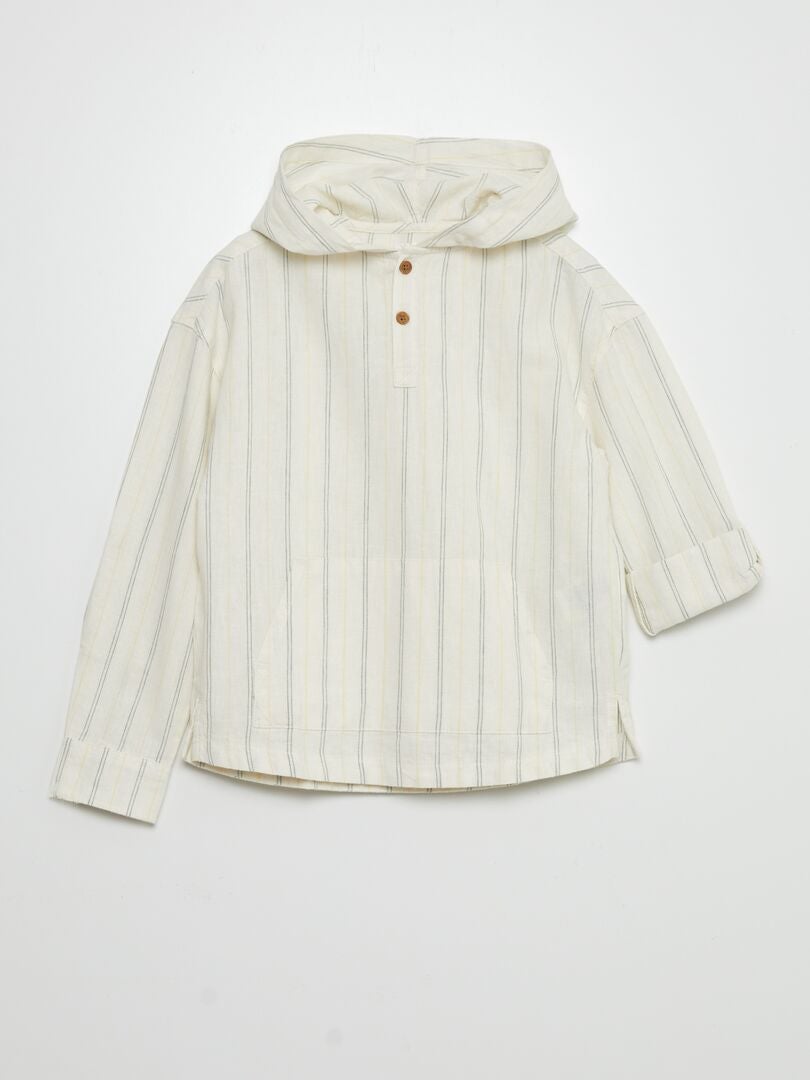 Camisa de lino y algodón - BLANCA