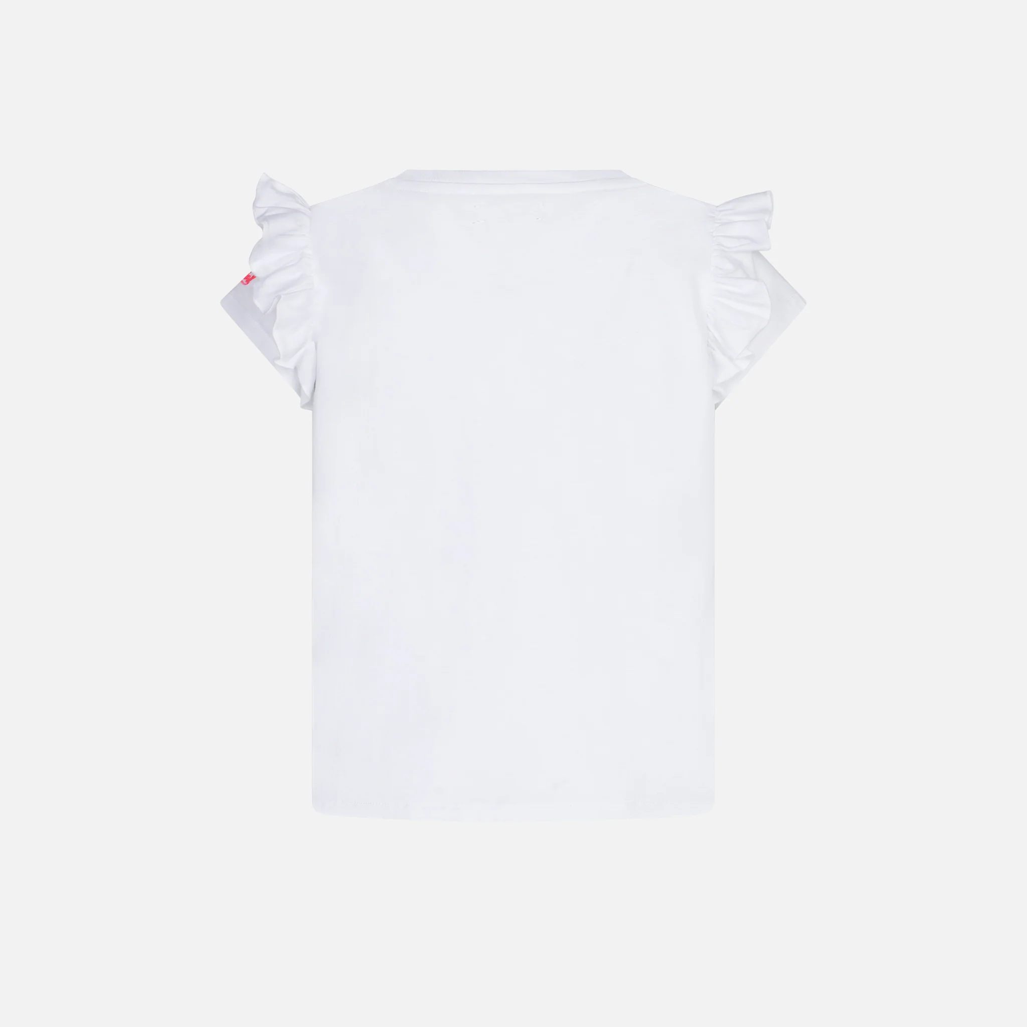 Meisjes-T-shirt met ruches en geborduurd 