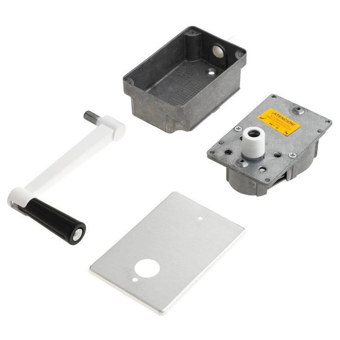 Shutter accessory - Hand crank winch - Aluminum - Recessed - 40 kg max - Gray