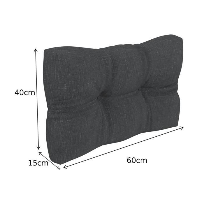 Coussins palettes Matelassé - POKAR - Set 8 pièces - 100% Polypropylène - Extérieur