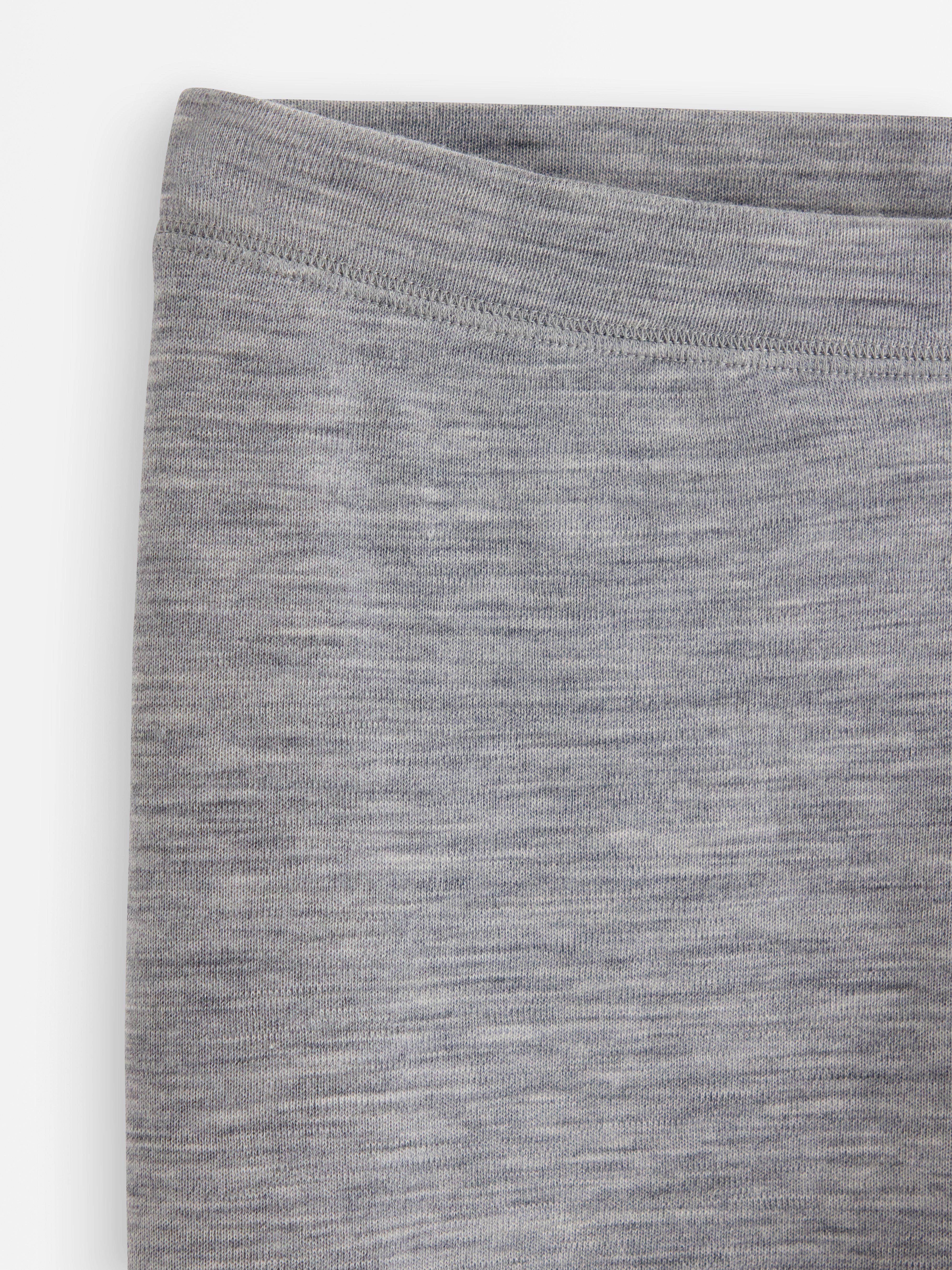 Caleçon long en laine mérinos, gris chiné