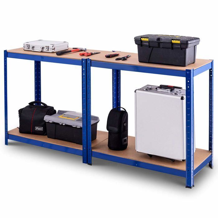 Mueble de almacenamiento multiusos COSTWAY, 4 estantes ajustables, capacidad de carga de 130 kg por nivel, para garaje, taller, cocina, almacén, azul.