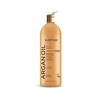 Kativa Ενυδατικό μαλακτικό με έλαιο argan για προστασία και λάμψη για ξηρά και θαμπά μαλλιά 1000 ml