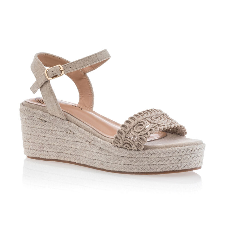 Beige espadrilles voor dames met touwzolen