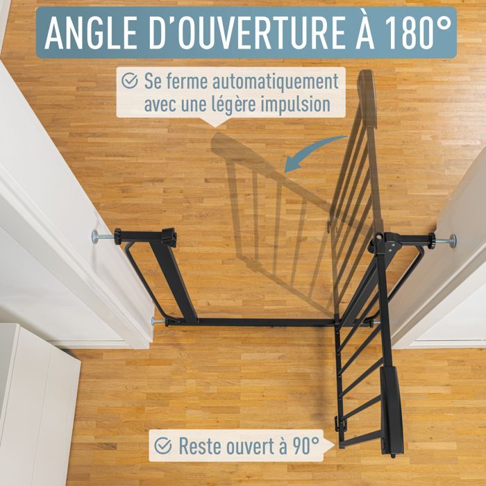 Barrière sécurité - IB STYLE - Berrin - Ouverture de sécurité en 2 étapes - 90° Stop - Pas de perçage