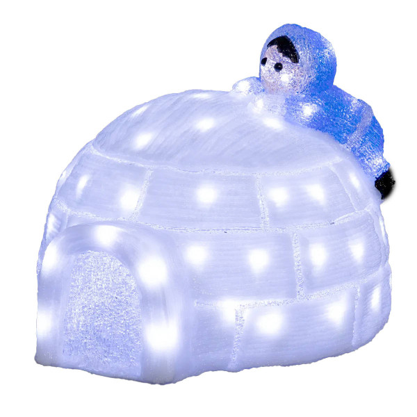 Ozdoba świetlna zewnętrzna, igloo z akrylu, 70 LED