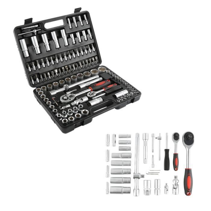 108-Piece Socket Wrench Set with Ratchet Case - Repair Tools