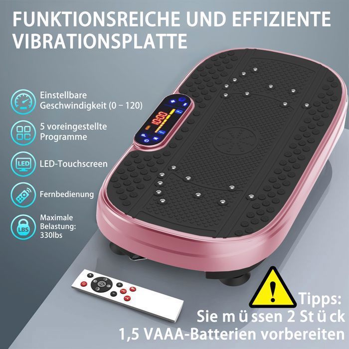 Plateforme Vibrante ,HJKJYX, 120 Niveaux, avec Télécommande,pour Le Renforcement et la Mise en Forme des Muscles
