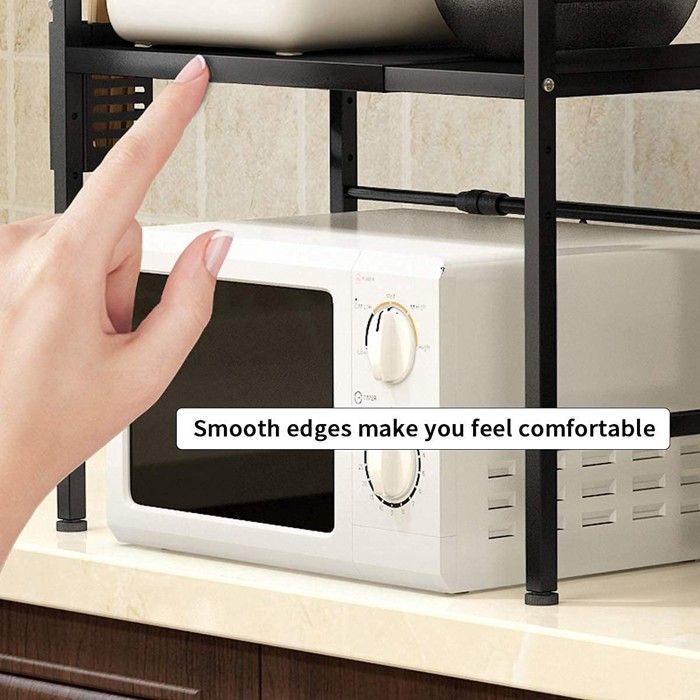 Microwave Kitchen Shelf – MIPAN – Kitchen Shelf – Adjustable 40-63CM – Maximum Load: 30 kg – Black