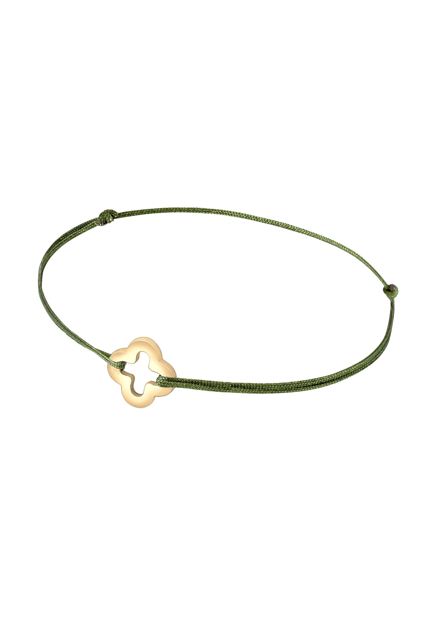 Elli Dames avec un Ruban de Nylon Vert au Symbole du Trèfle en Argent Sterling 925