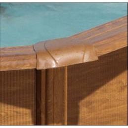 GRE Piscine ovale Pacific 610 x 575 cm h 120 cm imitation bois - Marron