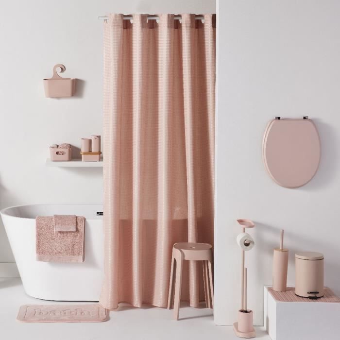 Set de 5 acc SDB - TODAY - UTILITY - Distr de savon, porte-brosse à dents, porte savon, brosse WC, poubelle - Pink