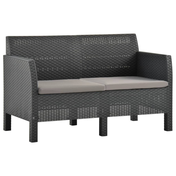 Sofa ogrodowa Antracyt polipropylen Sofy 2-osobowe vidaXL