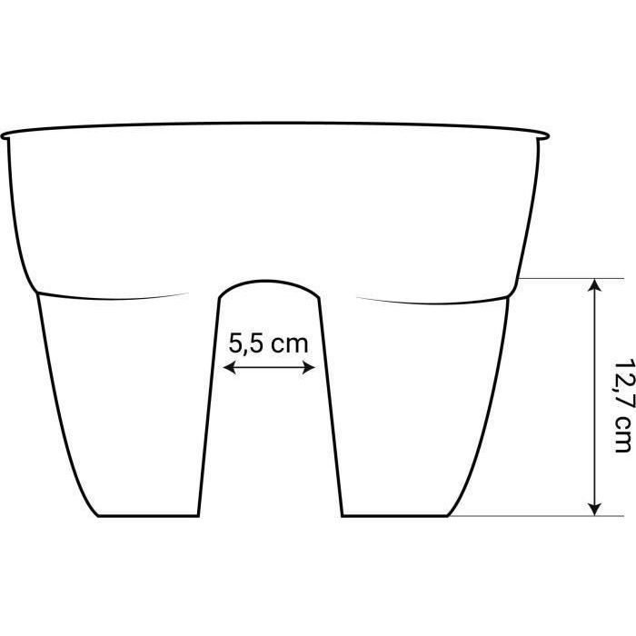 Vaso de plantas - EDA - Cavalière OSAKA 19,5 L - 56 x 30,1 x A 20,6 cm - Cinza antracite - Para varandas e grades