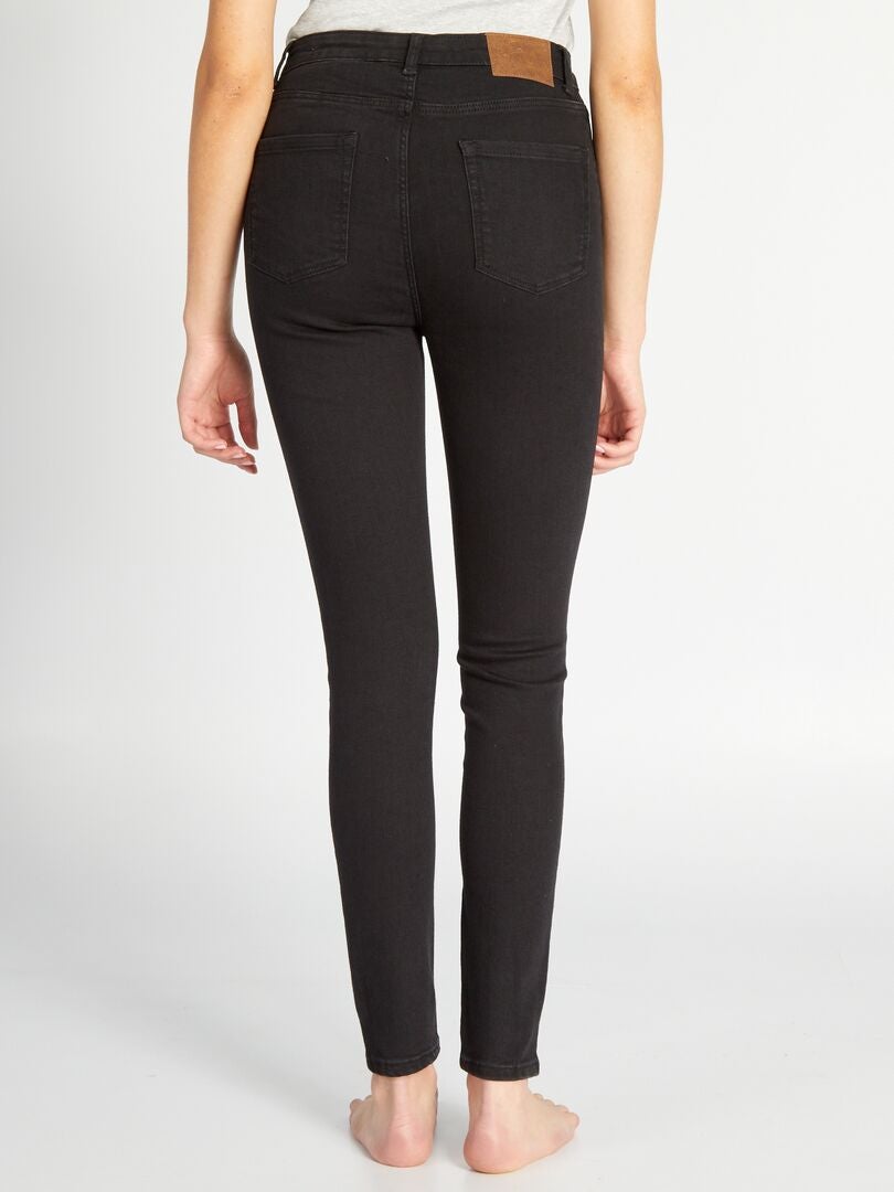 Calça jeans skinny de cintura alta - PRETA