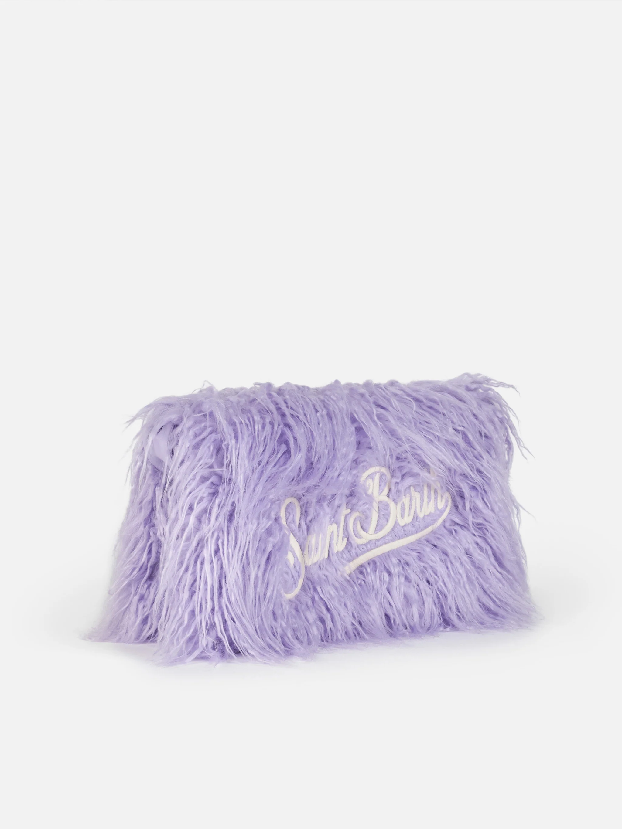 Mildred lila bont clutch met Saint Barth-borduurwerk