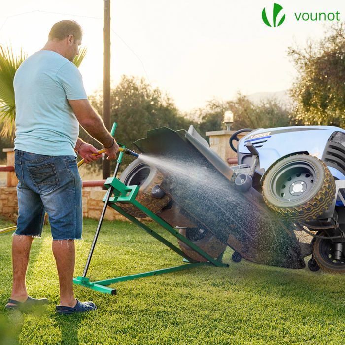 VOUNOT® Lawn Tractor Lift Jack 400 kg max - telescopic 78 to 98 cm long - height up to 60 cm - green
