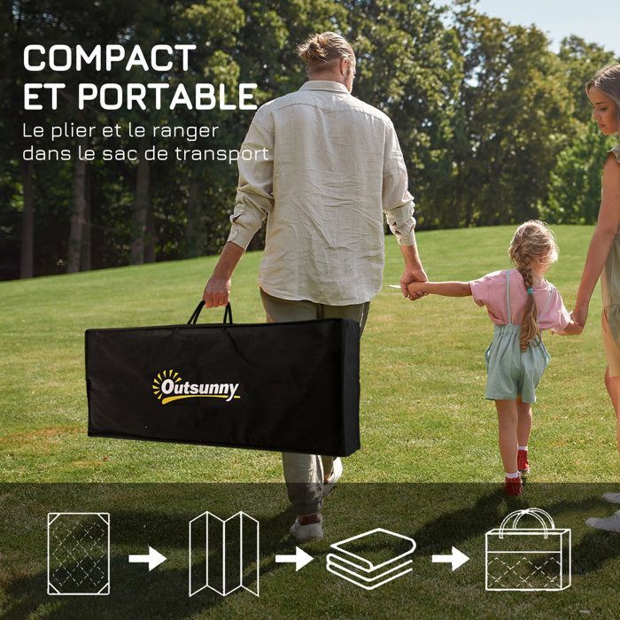 Tapis de jardin - Outsunny - tapis extérieur réversible 365x274 cm imperméable feuillage - PP - vert crème