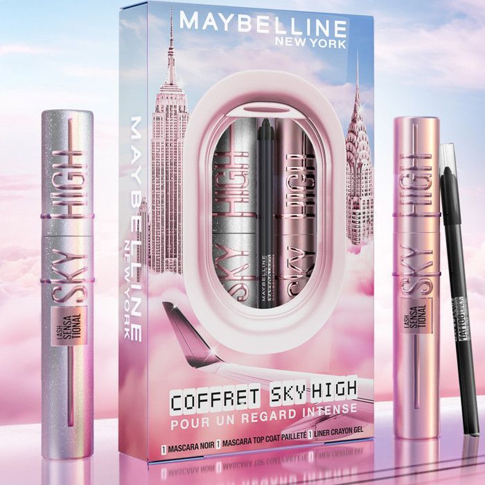 Coffret Regard Intense - MAYBELLINE NEW YORK - Liner Crayon Gel + Mascara Very Black - 3 produits