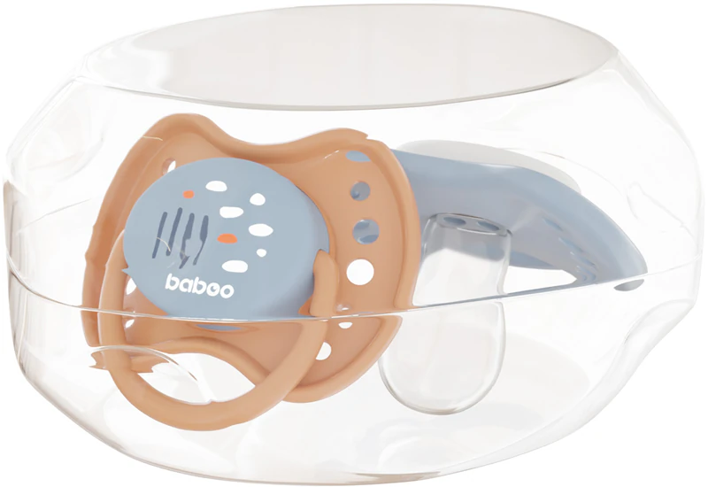 Chupetas de silicone simétricas Baboo com estojo smoczek