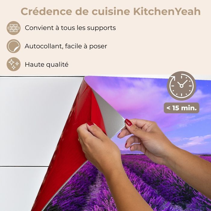 KitchenYeah Lavender Flowers of Nature Paarse Keukenachterwand 100x60cm
