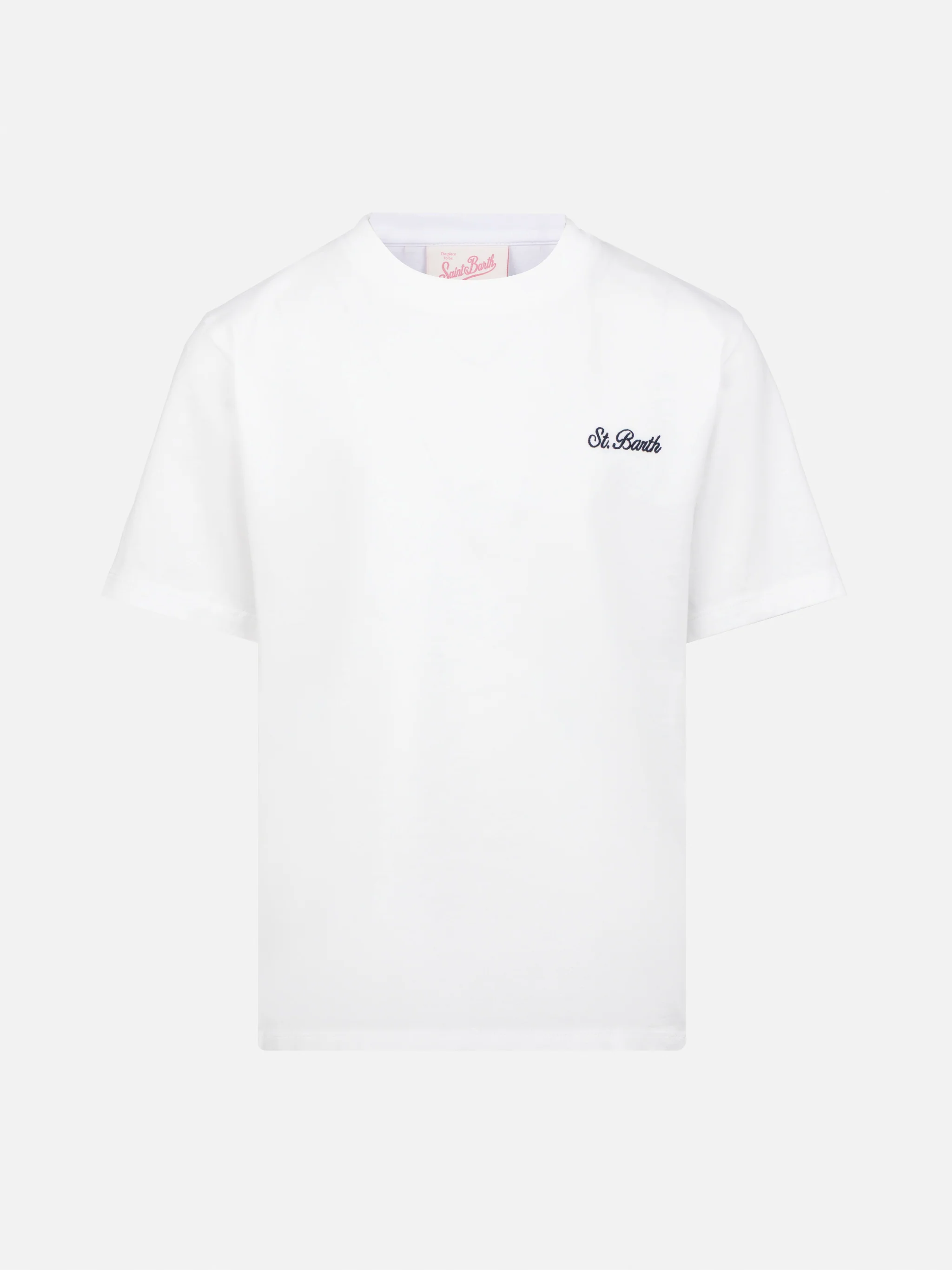 Dover T-shirt van wit katoenen jersey met St. Barth-borduurwerk.
