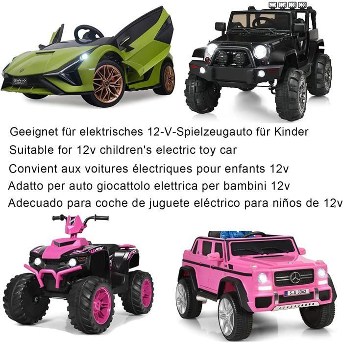 Cargador de 12 V y 1000 mAh para coches eléctricos infantiles, accesorios de carga, compatible con coches de juguete, seguro.