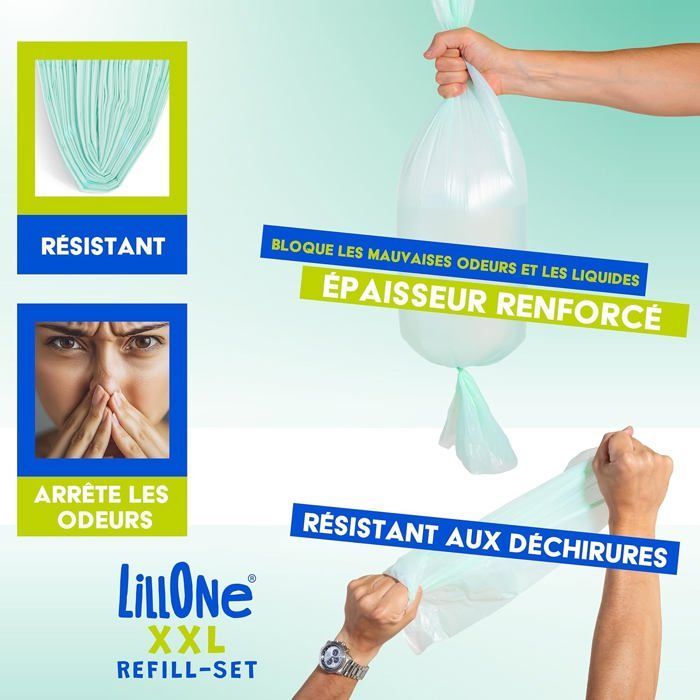 Set XXL da 10 ricariche per oltre 10 metri + 1 cassetta riutilizzabile – Compatibile con i contenitori per pannolini Angelcare e Munchkin