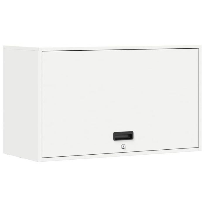 Armario de garaje mural - vidaXL - Blanco - 90x40x53 cm - Acero con recubrimiento en polvo - Montaje en pared