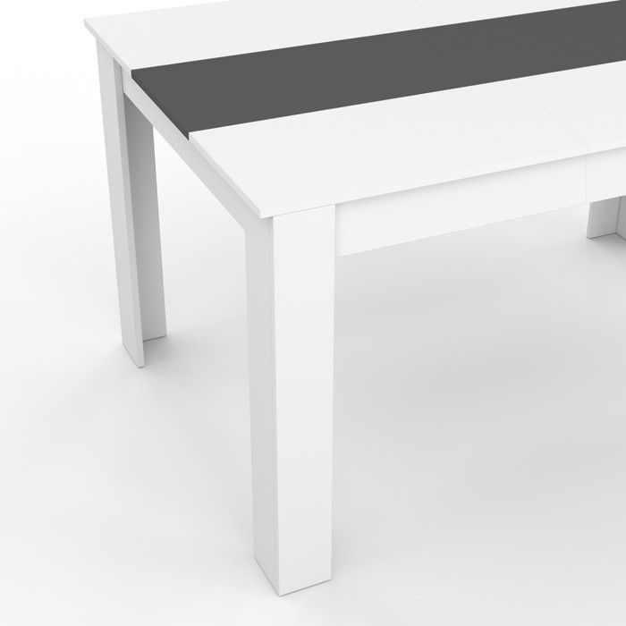 Table à manger rectangle fixe - IDMARKET - GEORGIA - Blanc et gris - 6 personnes - 140 cm