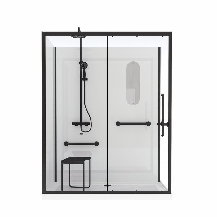 Mampara de ducha segura y accesible de 160x85x220cm - Grifo termostático