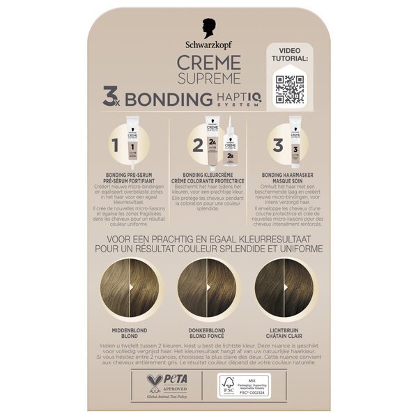 Schwarzkopf Creme Supreme 7-0 Prirodna tamno plava njegujuća kremasta boja<br>182g