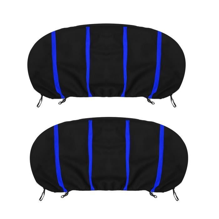 Juego universal de fundas para asientos de coche TEMPSA de 9 piezas, color azul - Tela, para conductor y pasajero.