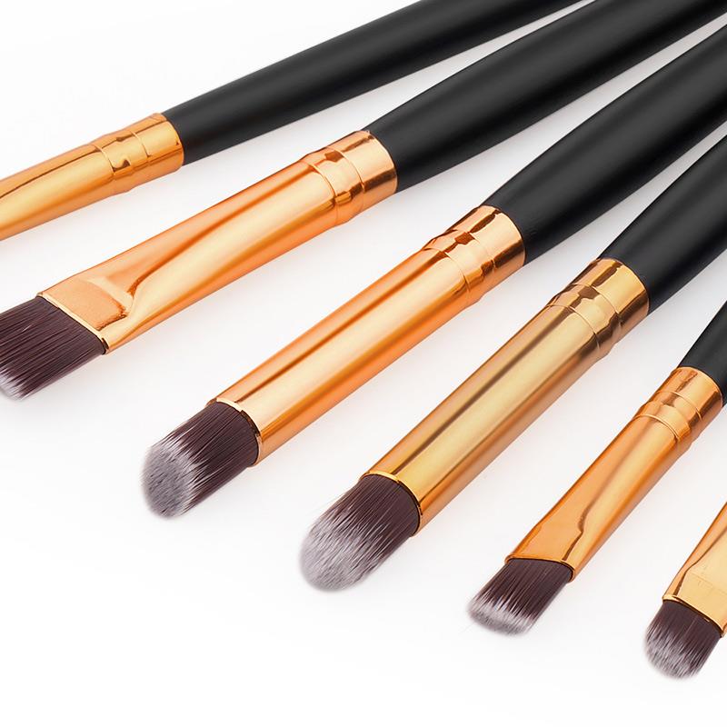 Ensemble de 6 pinceaux de maquillage professionnels pour les yeux et les paupières.