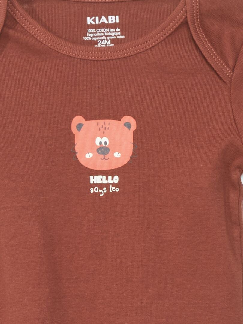 Conjunto de 2 camisetas de punto calado - Marrón