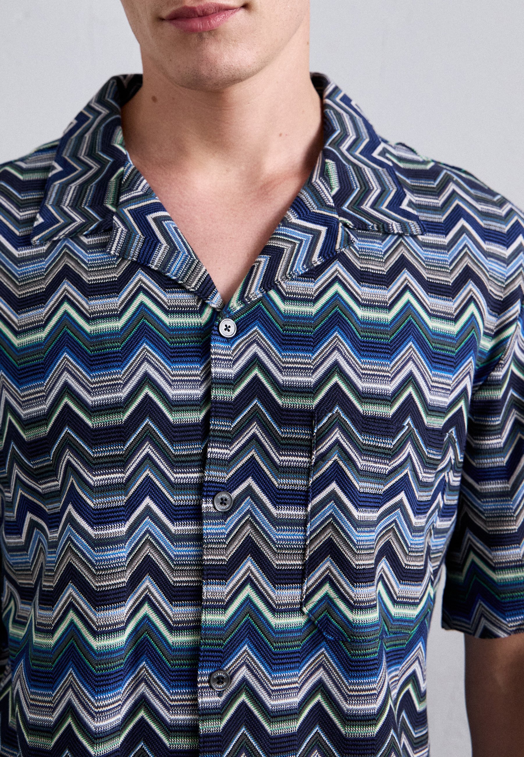 Missoni Kurzarmhemd – blau/grün