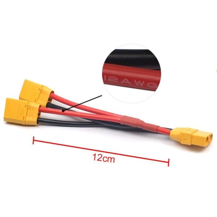Connettore parallelo XT90 - TAMIYA - Silicone - Compatibile con Deans - Compatibile con EC5 - Nero