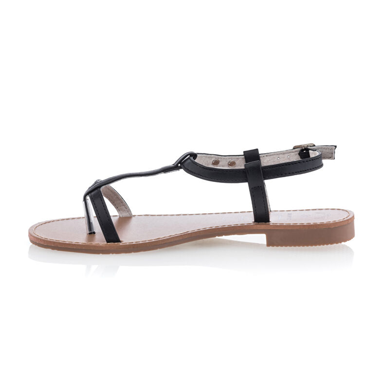 Női fekete flip-flop papucsok / tanga szandálok