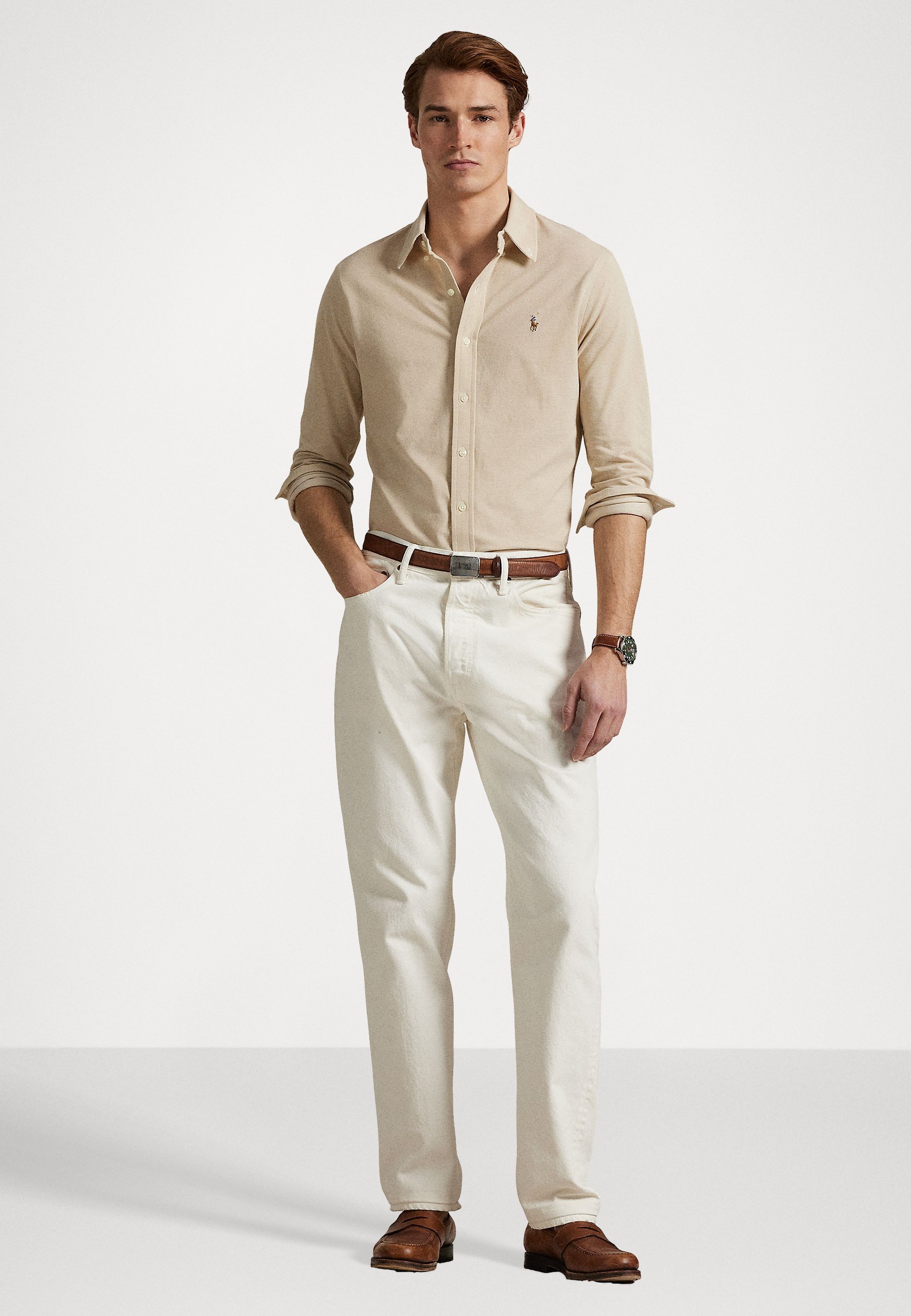 Polo Ralph Lauren Chemise sport à manches longues - Beige côtier