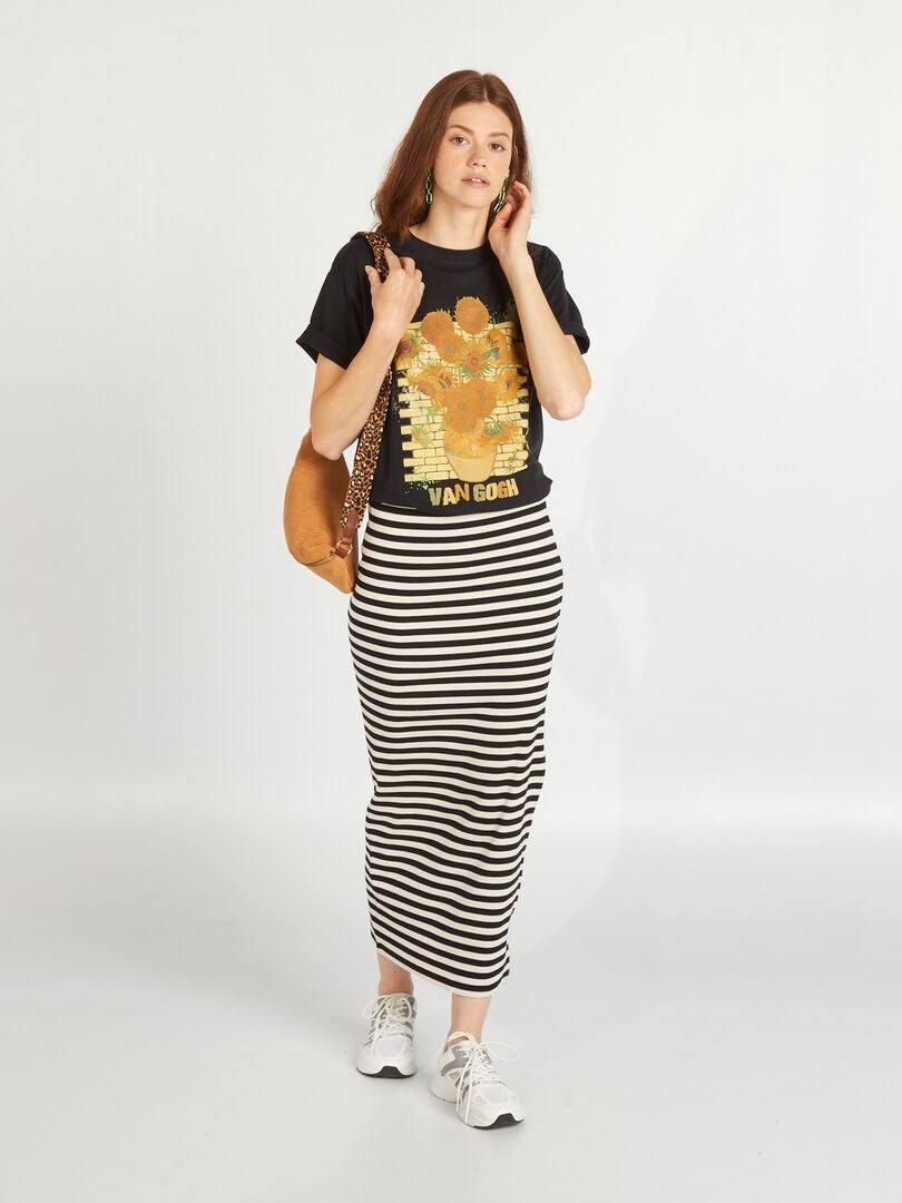 T-shirt met opdruk 'The National Gallery' - ZWART