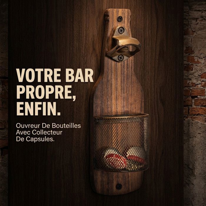 Vintage-Flaschenöffner zur Wandmontage mit Aufbewahrungskorb, kreativer Flaschenöffner, Dekoration für Küchentheke oder Bar