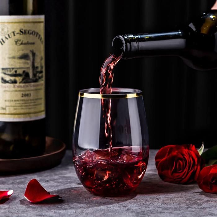 Copas de vino desechables sin tallo, vasos de plástico para vino, vasos para cócteles de whisky, vasos transparentes para bebidas para fiestas.