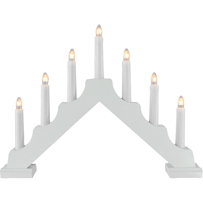 Light IT Advent -kynttilänjalka, 7-haarainen, vaaleanvalkoinen