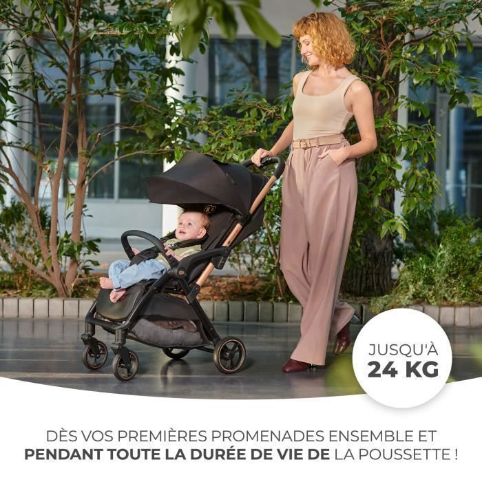 Poussette canne jusqu'à 22 kg Kinderkraft APINO, Pliage automatique, Imperméable, Poids de seulement 7,5 kg, Gris