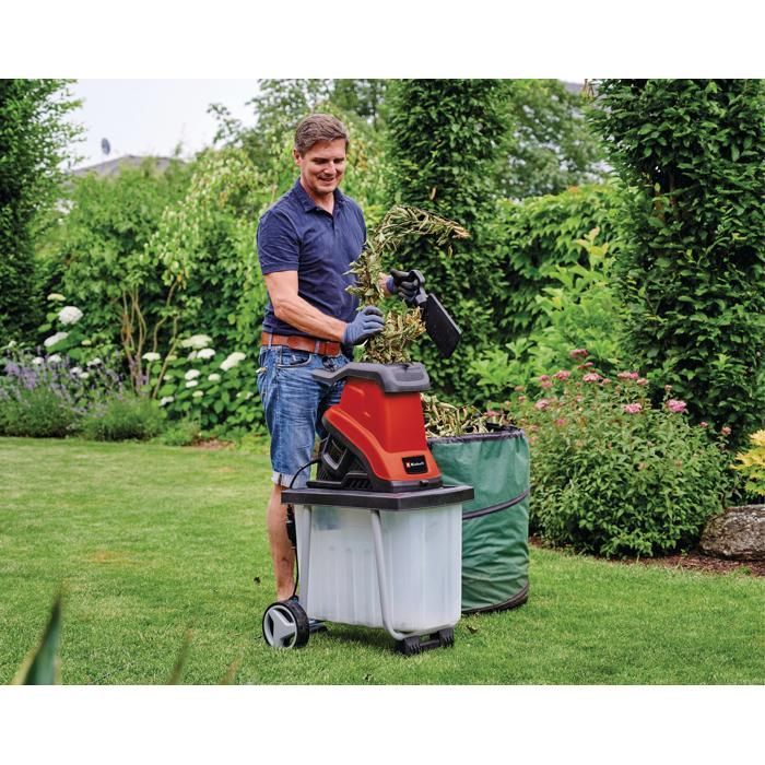 Trituratore da giardino Einhell GC-KS 2540 CB con lame (2 lame reversibili in acciaio, contenitore di raccolta da 55 litri)