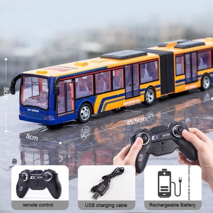 Blue color extension bus, large electric remote-controlled vehicle, preferred simulation, powerful, light