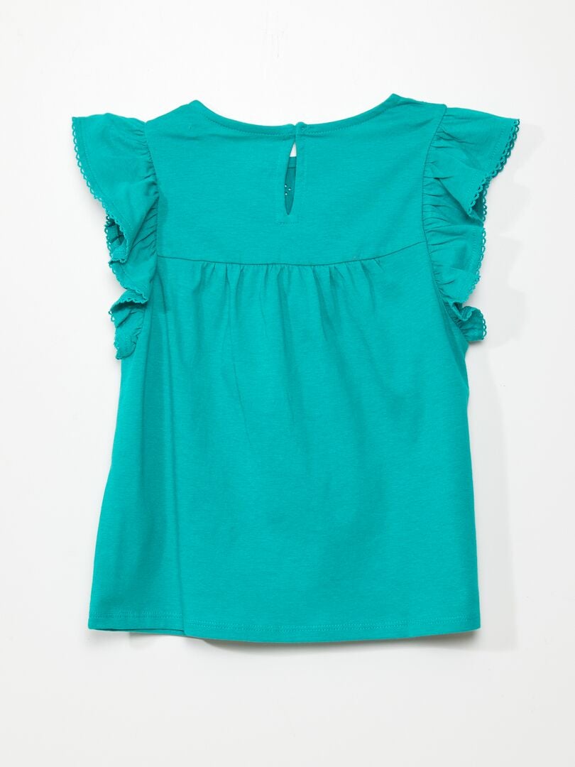Camiseta con bordado - VERDE