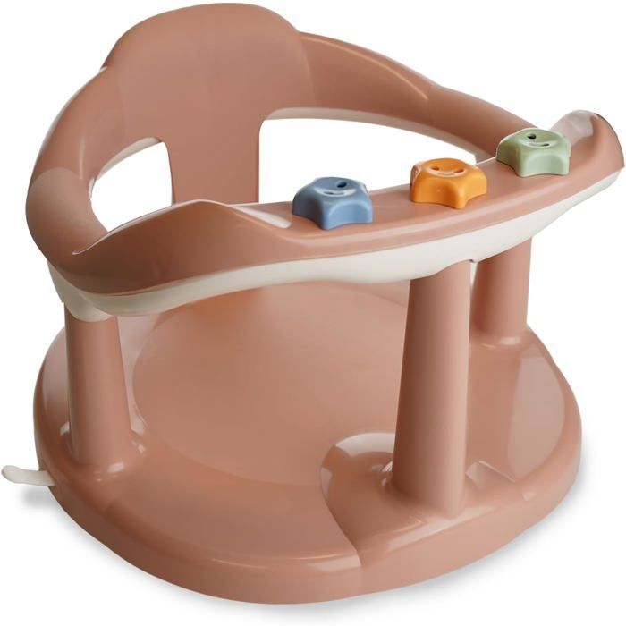 Aro de baño para bebé - Fácil instalación para bebés de 7 a 16 meses - Cómodo y estable en un suave color rosa