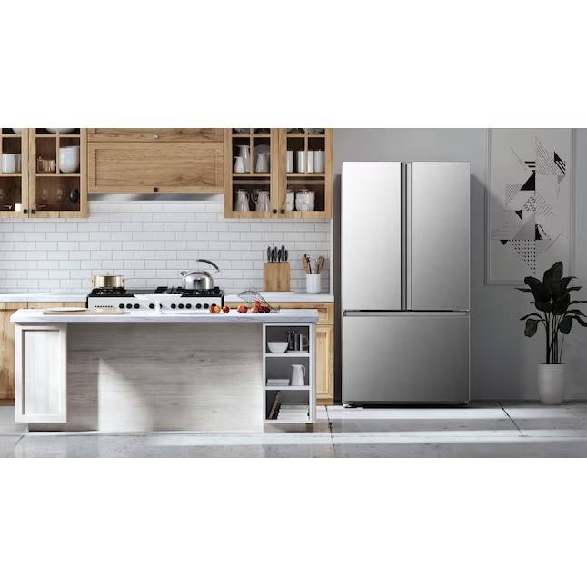 Hisense 26,6-cuft køleskab med franske døre og ismaskine (fingeraftryksbestandigt rustfrit stål) ENERGY STAR